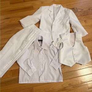 Kids Elegant White Formal Suit Set